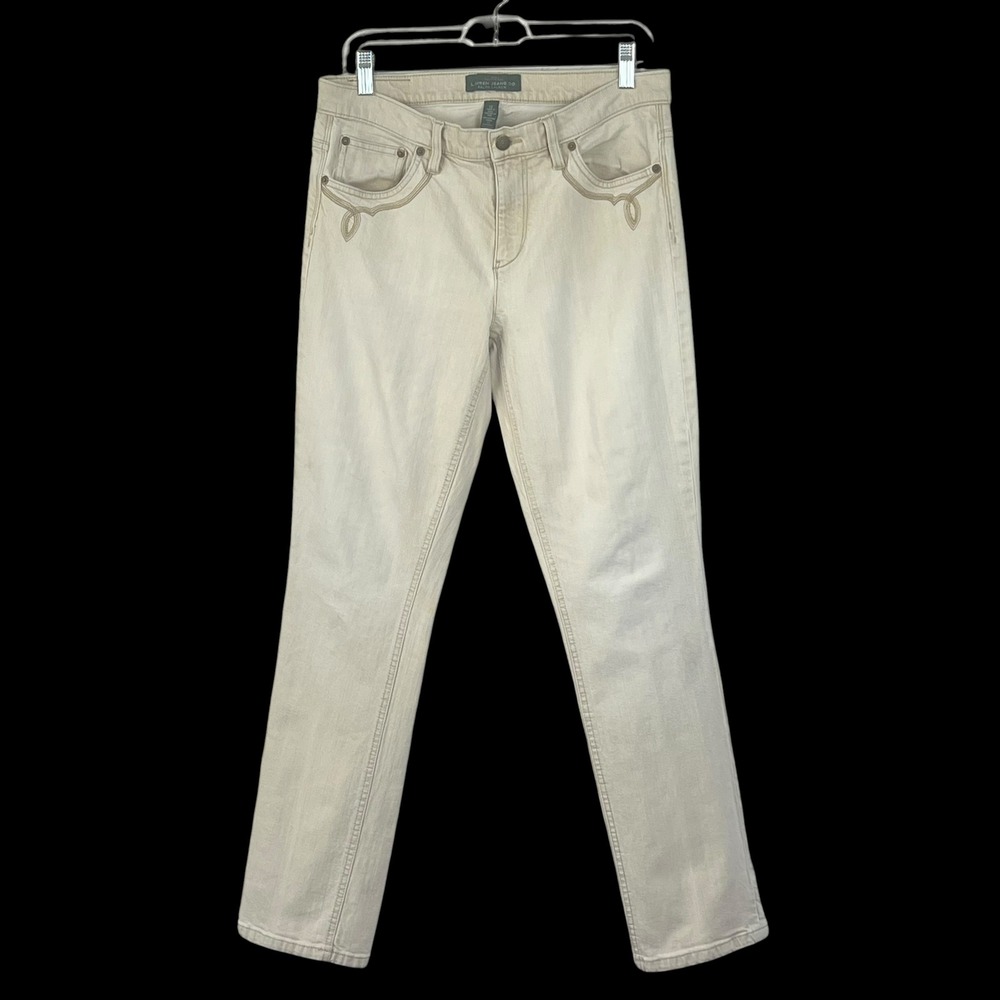 LRL Lauren Jeans Co Ralph‎ Lauren Women's Size 12 Beige Modern Skinny Jeans
